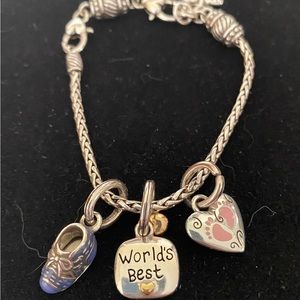 Brighton silver plated grandmother bracelet with baby boy and girl charms!